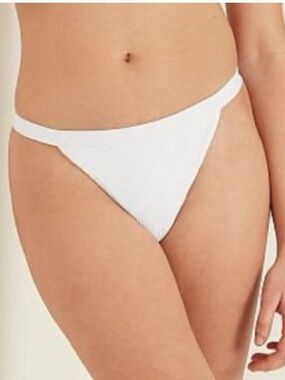 PINK Victoria’s Secret Ribbed High Leg Hi Waisted Bikini Bottom Sz M NWOT FLAWED